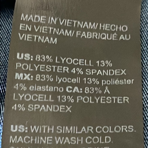 WHBM Dark Denim T Shirt with 3/4 Sleeves . - Picture 8 of 8